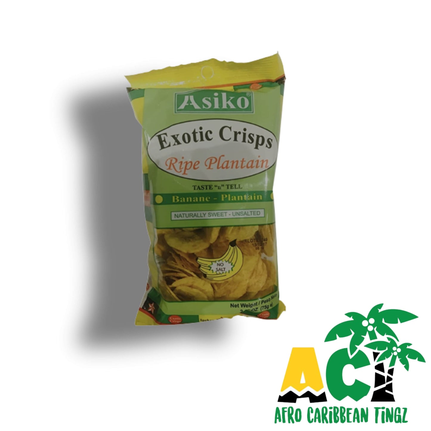 Asiko Plantain Chips Natural 75g